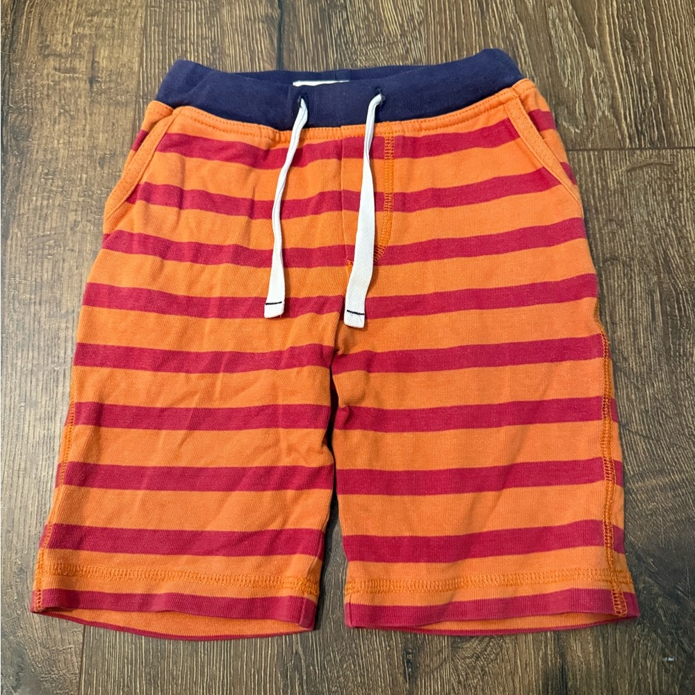 Mini Boden lava baggies Orange and Red Striped Shorts htf rare